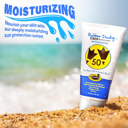 Rubber Ducky Vitamin E Sunscreen with SPF 50 - Water-Resistant Lotion for Face and Body (5oz)
