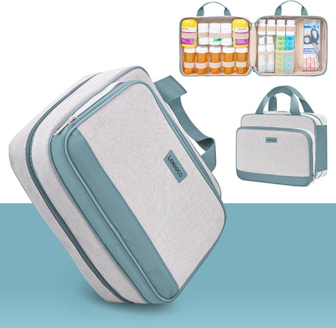 Travel Medicine Organizer Bag, Pill Organizer Case,Carrier for Medications,Vitamins,Fish Oil and Medical Supplies Pill