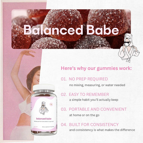 Gummies DE111, B6 60 Count (30 Balancing Act - Balanced Babe Womens Probiotic with Prebiotic, Apple Cider Vinegar