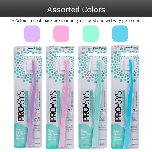 Pack 4 PRO-SYS Extra Soft Toothbrush with Double Tapered Bristles for Extra Sensitive Gums, of (ADA Accepted)