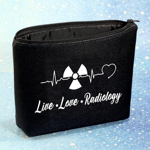 G2TUP Radiologic Technologists Gift X-Ray Tech Cosmetic Makeup Bag Live Love Radiology Radiographer Organizer (Live Love black)