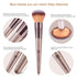 HEYMKGO 15PCS Champagne Gold Professional Makeup Brush Set with Bag, Foundation, Blending, Powder, Blush, Concealer,