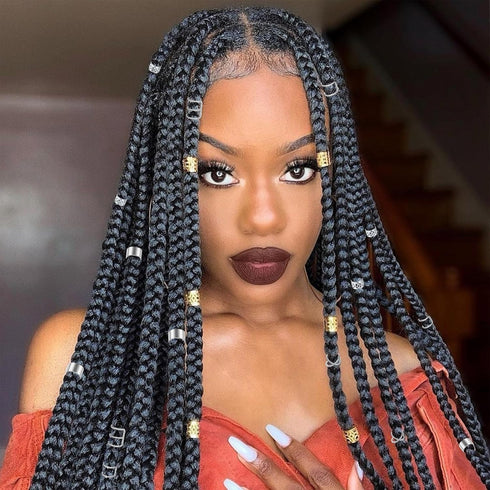 NAISKA 24PCS Hair Jewelry for Braids, Crystal Rhinestone Loc Dreadlock Accessories, Metal Alloy Braid Clips