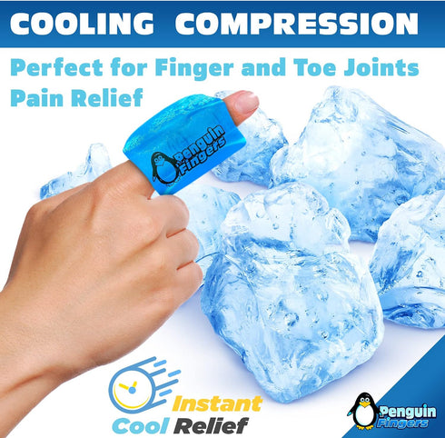 Finger Ice Pack - Reusable Cold Gel Compression Sleeve for Finger and Toe Injuries, Arthritis, Gout, Sprains