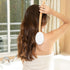 Lotion Applicator for Back, Legs, Feet - Sunscreen Applicator, Long Curved Wooden Handle Body Brush