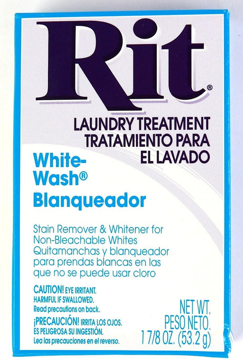 Rit Dye Laundry Treatment White-wash Stain Remover and Whitener Powder, 1-7/8 oz, White,
