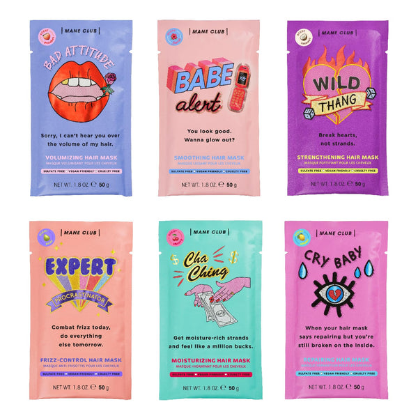 MANE CLUB Variety Pack Deep Conditioner - Cruelty Free, Vegan, Pack of 6