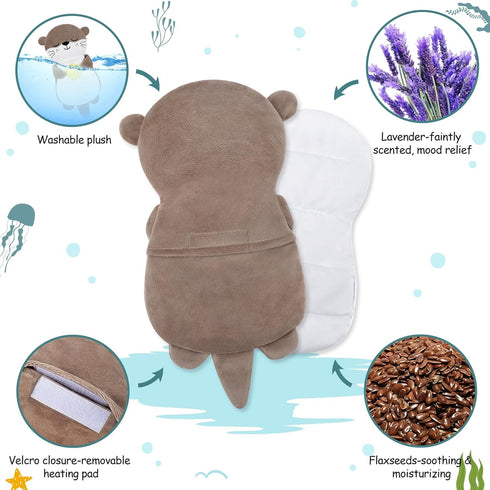 Pack Microwave Heating Pad for Period Cramps,Otter Microwavable Heating Pad for Shoulder Neck Back Knee Pain Relief