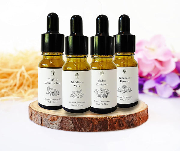 PRISTINE Top 4 Hotel Blend Essential Oils Set - 4 Pcs for Home Diffuser, Aromatherapy Fragrance (English Country Inn,
