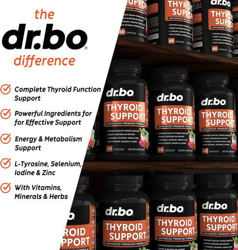Thyroid Support Supplement for Women & Men - Natural Metabolism, Mood & Energy Enhancer, 60 Pills