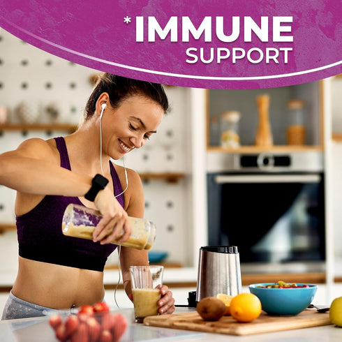 Immune 10 oz. WELLNESS LABSRX Irish Sea Moss Gel Raw - Wildcrafted Superfood Seamoss Gel - Elderberry Flavor, Vitamin
