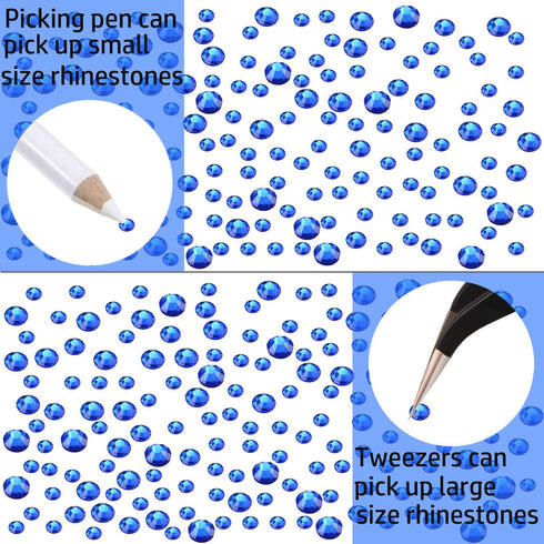 LPBeads 3456 Pieces 6 Sizes Sapphire Flat Back Round Crystal Rhinestones for Crafts Nails Art Face Makeup DIY