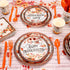 Set, Set HOWAF Thanksgiving Dinnerware Fall Maple Leaves Disposable Tableware Plates Napkin Tablecloth Knifes Forks