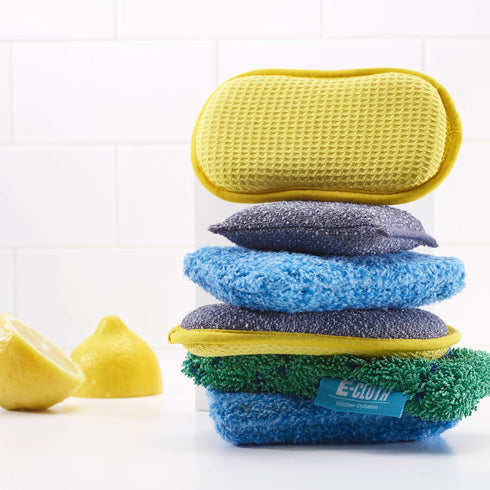 E-Cloth Washing Up Pad - Premium Microfiber Non-Scratch Kitchen Dish Scrubber Sponge, Yellow, 1 Pack