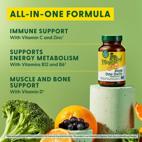 MegaFood Men's 40+ One Daily Multivitamin, Non-GMO, Vegetarian, 90 Tabs, Immune Support, Energy Metabolism