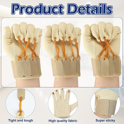 Traction Exercise Glove, Finger Flexion Deluxe Handed Exercise Glove for Increasing Strength, Small/Medium