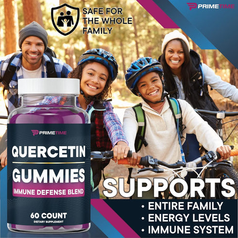 Quercetin + Zinc + Vitamin C 1000mg Gummies with Elderberry, Vegan Immune Support Gummy Booster for Kids Adults (2