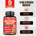 Valerian Root Capsules - 9 Natural Herbs including Ashwagandha, Turmeric, Ginger, Ceylon Cinnamon (90 Caps)