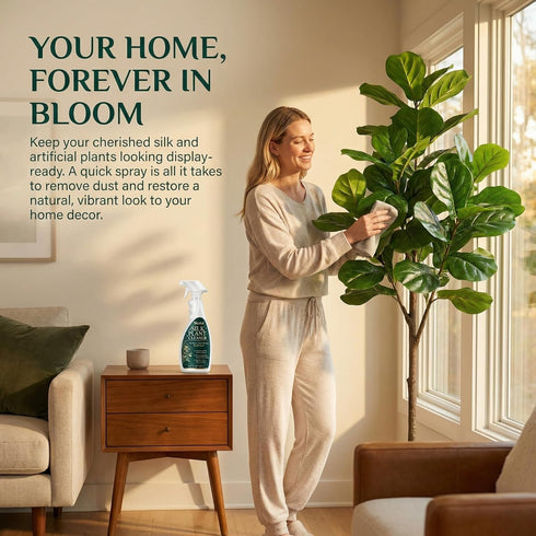 Silk Plant Cleaner Spray No Wipe, Silk Flower Cleaner Cleaner, Removes Dust & Restores Fresh Natural Look, Easy Spray