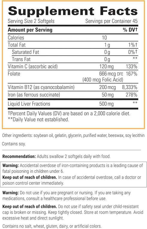 Integrative Therapeutics - Iron Complex - 50 mg of Iron per Serving- Supports Energy and Stamina* - 90 Softgels