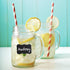 Red Stripe Paper Straws - 50 Pack | Valentine Party Supply - 7.75 Inches | Outside the Box Papers Brand