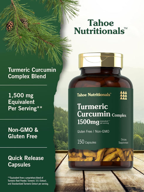 Turmeric Supplement 1500 mg | 150 Capsules with Curcumin Complex and Black Pepper, Non-GMO, Gluten Free