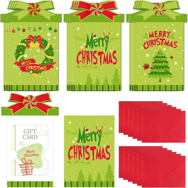 Watayo 12 Sets Christmas Money and Gift Card Sleeves, Xmas Money Holder Ornaments