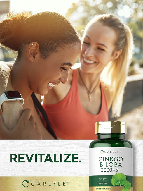 Carlyle Ginkgo Biloba 3000mg - 400 Tablets, Non-GMO, Gluten Free Supplement