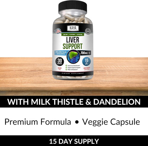 Kaya Naturals Liver Cleanse Detox & Repair - Milk Thistle Liver Supplement with Artichoke Extract and Dandelion Root -