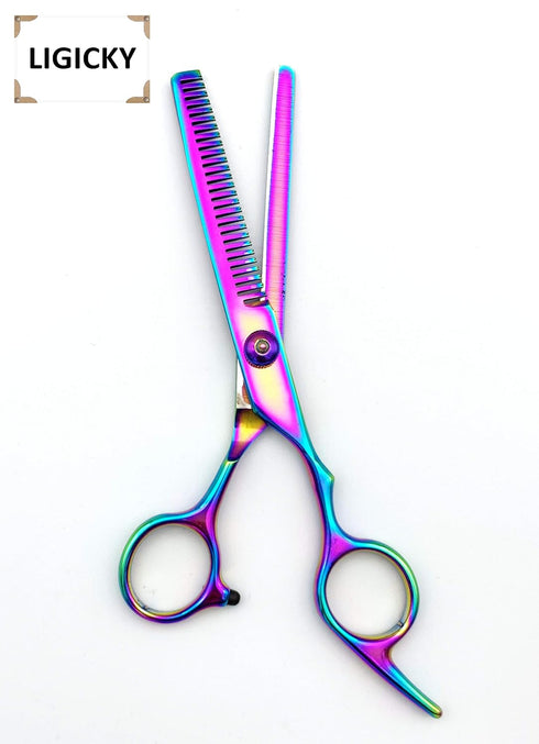 LIGICKY Professional Hair Cutting Scissors Kit, Stainless Steel Hairdressing Set, Thinning Shears for Kids