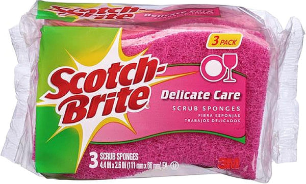 Scotch-Brite Delicate Care Scrub Sponges 3 ea (Pack of 2) by 3M