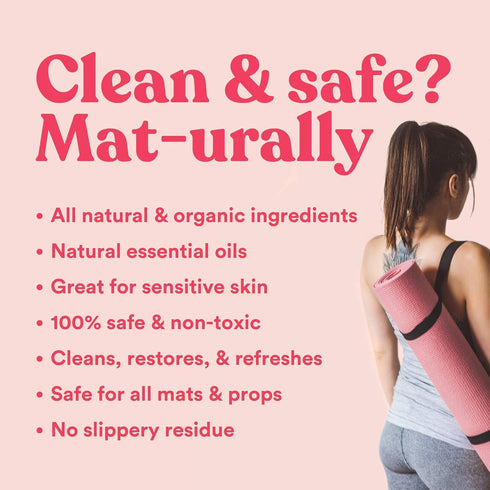ASUTRA Yoga Mat Cleaner Spray (Soothing Sweet Rose) - 4 fl oz, Organic Essential Oils, Deep-Cleansing for Fitness Gear
