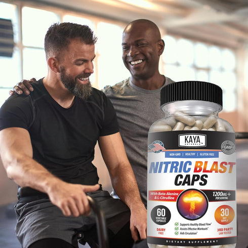 Kaya Naturals Nitric Blast, 60 Capsules - Potent All-Natural Herbal Supplement for Pre-Workout Energy