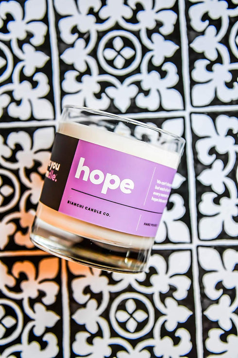 Hope Inspirational 8oz Highly Scented Candle, Soy, Made in USA, Pure Essential Oils, Vanilla and Sandalwood