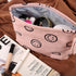 Makeup Pouch Small Cosmetic Bag: Cute Pouches for Purse with Tassel - Smiley Face Makeup Bags for Women Pink