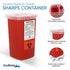 Oakridge Products 1 Quart Sharps Container for Home Use and Professional, Biohazard Needle and Syringe Disposal, 3-Pack