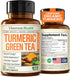 Green Tea Extract Capsules with Organic Turmeric Curcumin, Black Pepper & Vitamin C, 60 Capsules
