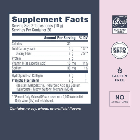 Neocell Marine Collagen with Hyaluronic Acid, MSM and Vitamin C, Keto Collagen Supplements for Skin Care, 7 oz