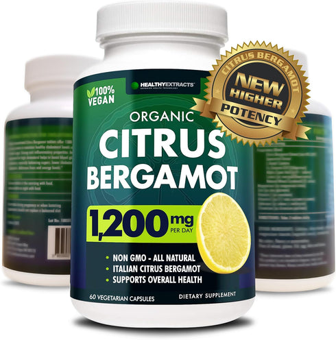 Healthy Extracts Citrus Bergamot Supplement 150:1 Extract, 1200mg per Serving, 70% Polyphenols, Italian Sourced,