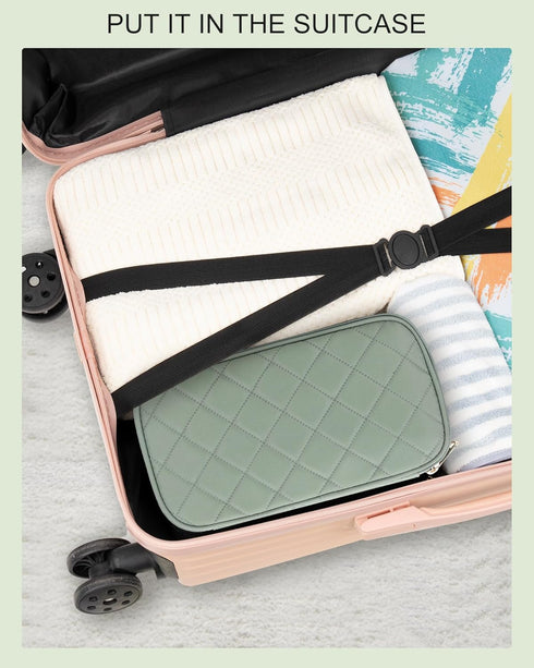 Relavel Small Makeup Bag, Travel Cosmetic Organizer Pouch, Waterproof Handbag Toiletry Bag for Women