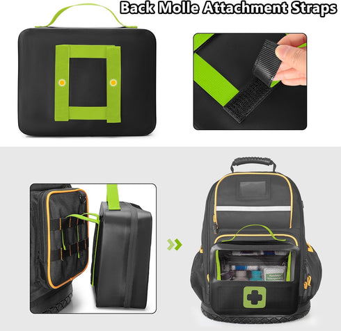 Marscamd Waterproof Empty First Aid Bag with a Detachable Panel, Small Medical Bag with Molle System, Green (Bag Only)