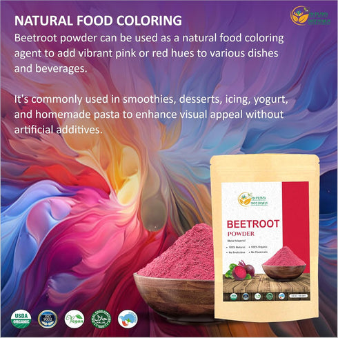 Organic Beetroot Powder for Baking and Smoothies, Nitric Oxide Supplement, 5.3 oz / 150 gms