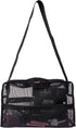 SHANY Collapsible Makeup Tools Travel Mesh Bag – Large See-Thru Tote with Zippered Pockets, Black