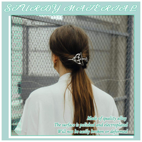 WILLBOND 2 Pcs Viking Hair Accessories, Hair Clips Celtic Knot Hairpin, Minimalist Charms for Women