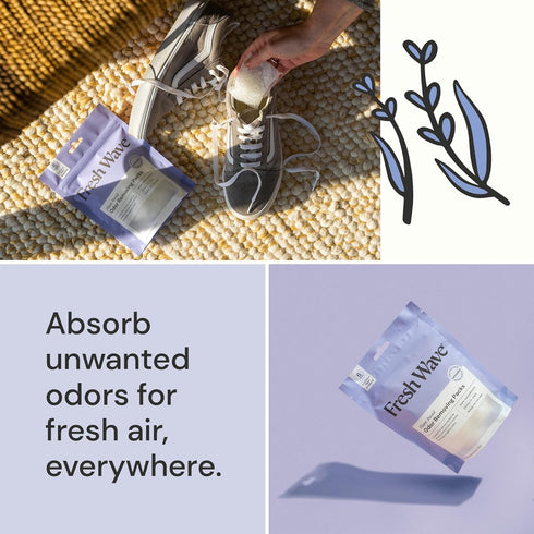 Fresh Wave Lavender Odor Eliminator & Deodorizing Packs | Bag of 6 | Natural Plant-Based Odor Relief