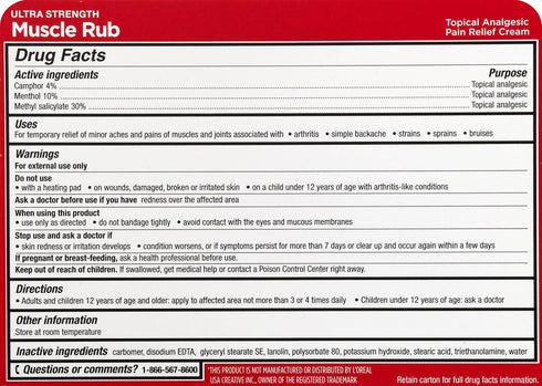 Leader Muscle Rub for Fast-Acting, Deep Penetrating Relief for Sore Muscles, Joints, and Back Pain