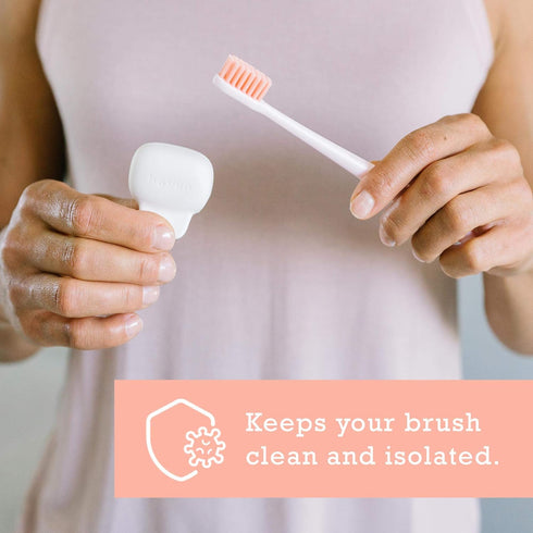 Haven Toothbrush Cover - Pack of 2, Fits Most Adults' & Kids' Electric & Standard Toothbrushes, Blue & Charcoal