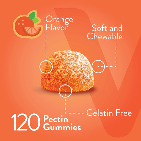 Vitamin C Gummies for Adults & Teens - Immune Support Gummies, Vegan, Gelatin Free, Gluten Free, Tasty Orange Flavored
