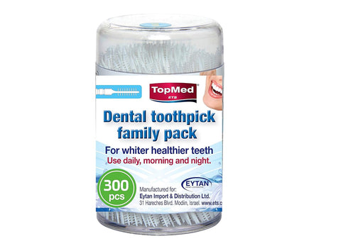 TOPMED ETS Brush Picks Toothpicks Hygiene Sticks, 300 Count