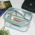 Portable Waterproof Transparent Green Toiletry Bag - Makeup Cosmetic Travel Storage Clear Bag